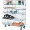 Global Equipment Modular Wire Stacking Bin Basket Rack, 48"W x 20"D x 48"H, 5 Wire Bins 339023